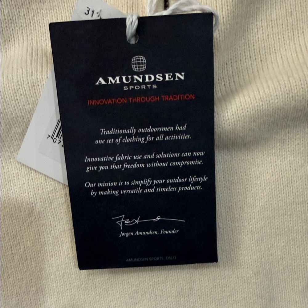 Cream Amundsen BNWT Half-Zip Knit Sweater with Ribbed Collar - Picture 4 of 13